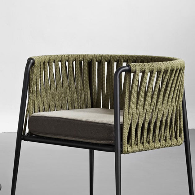 Metal and Stone Dining Table Set 1/2/3 Pcs Black Boho Dining Set