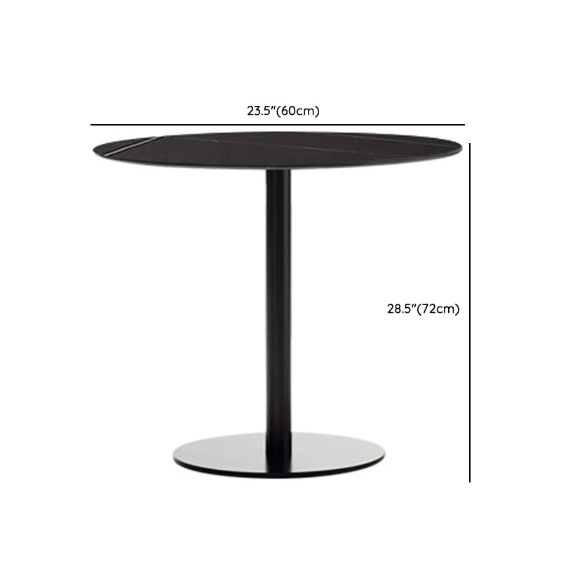 Metal and Stone Dining Table Set 1/2/3 Pcs Black Boho Dining Set