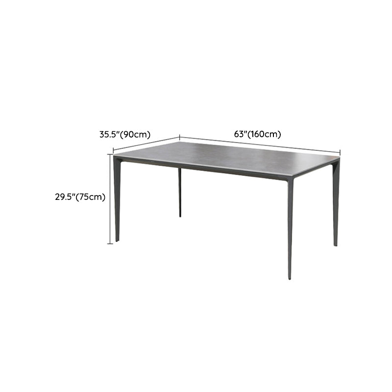 Boho Matte Gray Dining Table Set 1/2/5/7 Pcs Metal Dining Set