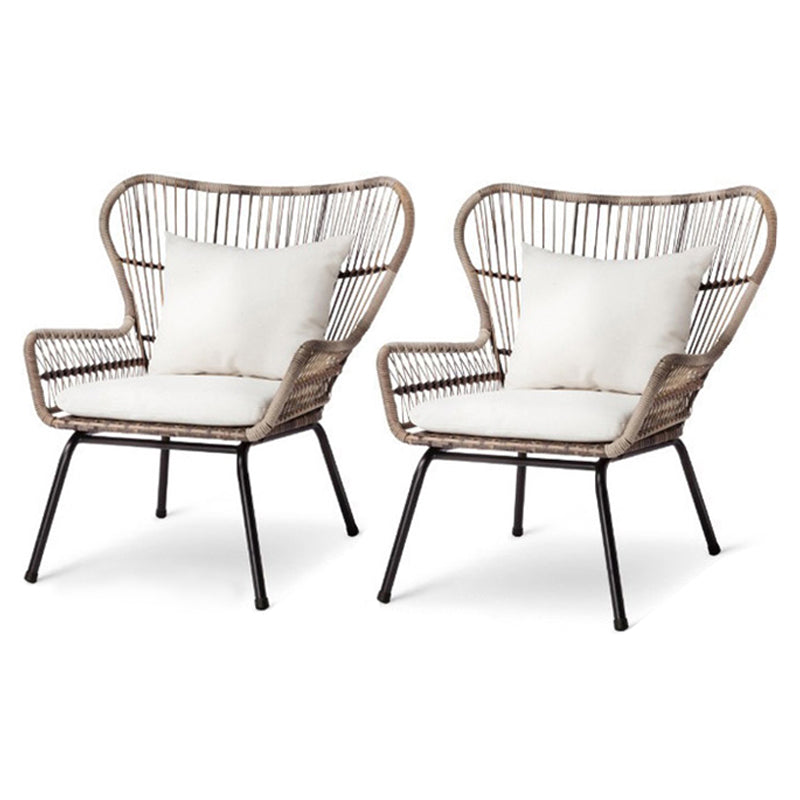 Round Glass Top Dining Table Set 1/2/3 Pcs Modern Outdoor Dining Set