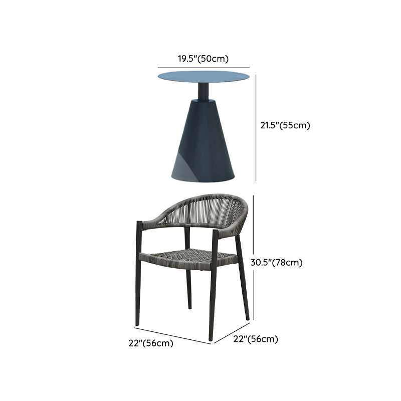 Boho Wicker Dining Set 1/3/5/7 Pcs Light Gray Dining Table Set