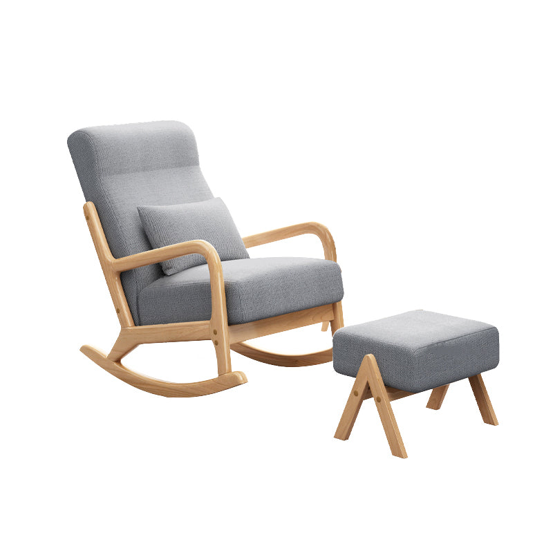 Simple Style Lounge Chaise Lazy Chair Wood Rocking Chair for Living Room