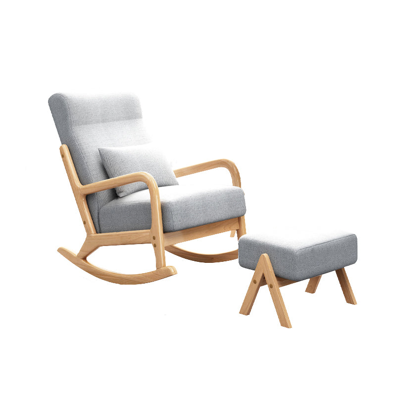 Simple Style Lounge Chaise Lazy Chair Wood Rocking Chair for Living Room