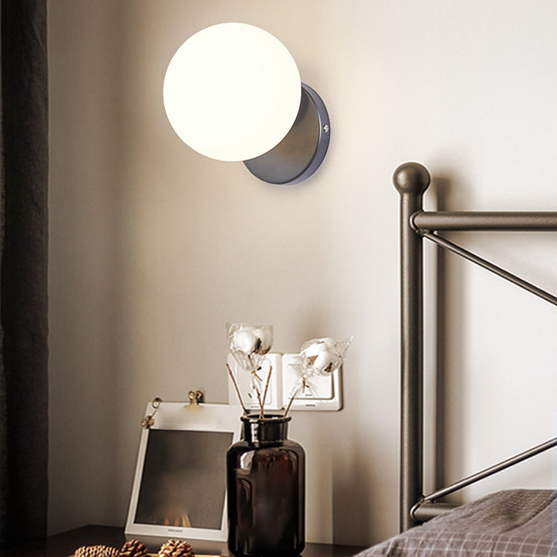 Modern Simple Glass Wall Mount Light Fixture Ball Shape Sconce Lights