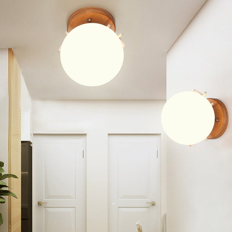 Modern Simple Glass Wall Mount Light Fixture Ball Shape Sconce Lights