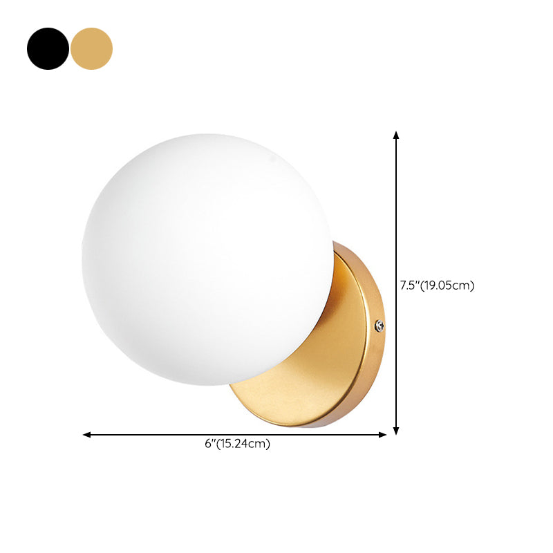 Modern Simple Glass Wall Mount Light Fixture Ball Shape Sconce Lights