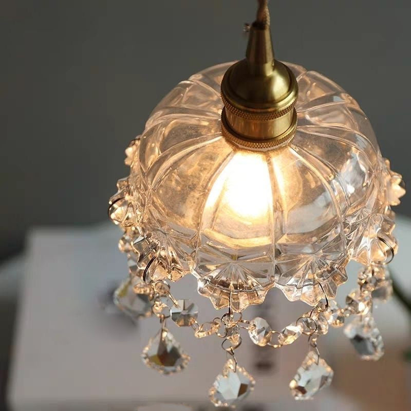 Crystal Modern Wall Sconce Flower Shape Vanity Lamp with Glass Shade for Living Room