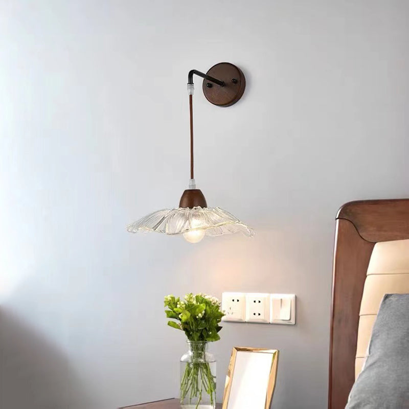 Contemporary Wall Light Fixture Glass Shade Wall Light Sconce for Bedroom
