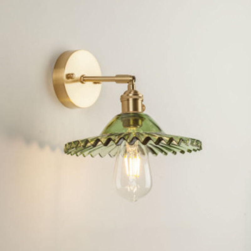 Metal Modern Wall Sconce Flower Shape Sconce Lights with Glass Shade for Bedroom