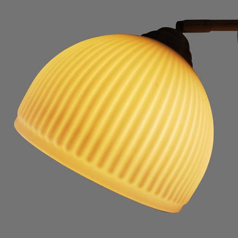 Modern Glass Shade Wall Light Fixture Wooden Wall Light Sconce for Bedroom