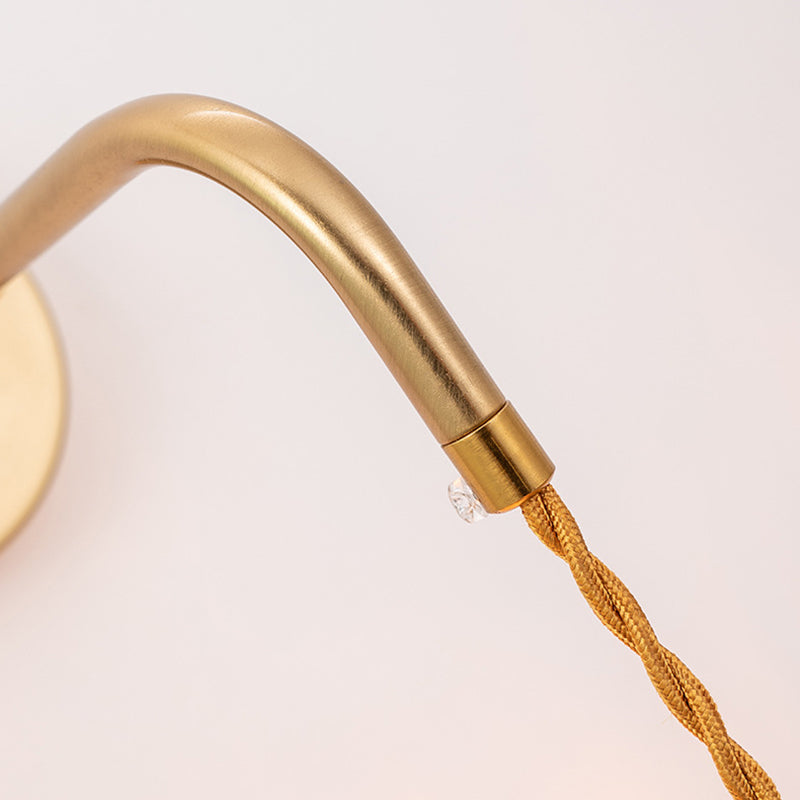 Gold Modern Metal Wall Sconce Geometric Shape Sconce Lights with Glass Shade