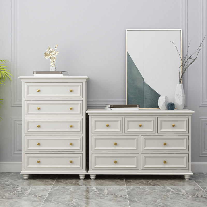 Ornate Traditional Double Dresser Birch Storage Chest with Drawers for Bedroom