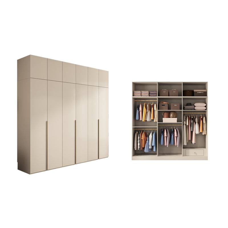 Wooden Wardrobe Armoire with Shelves Modern Wardrobe Cabinet