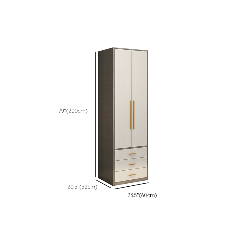 Hinged Wardrobe Armoire Modern Engineered Wood Storage Cabinet