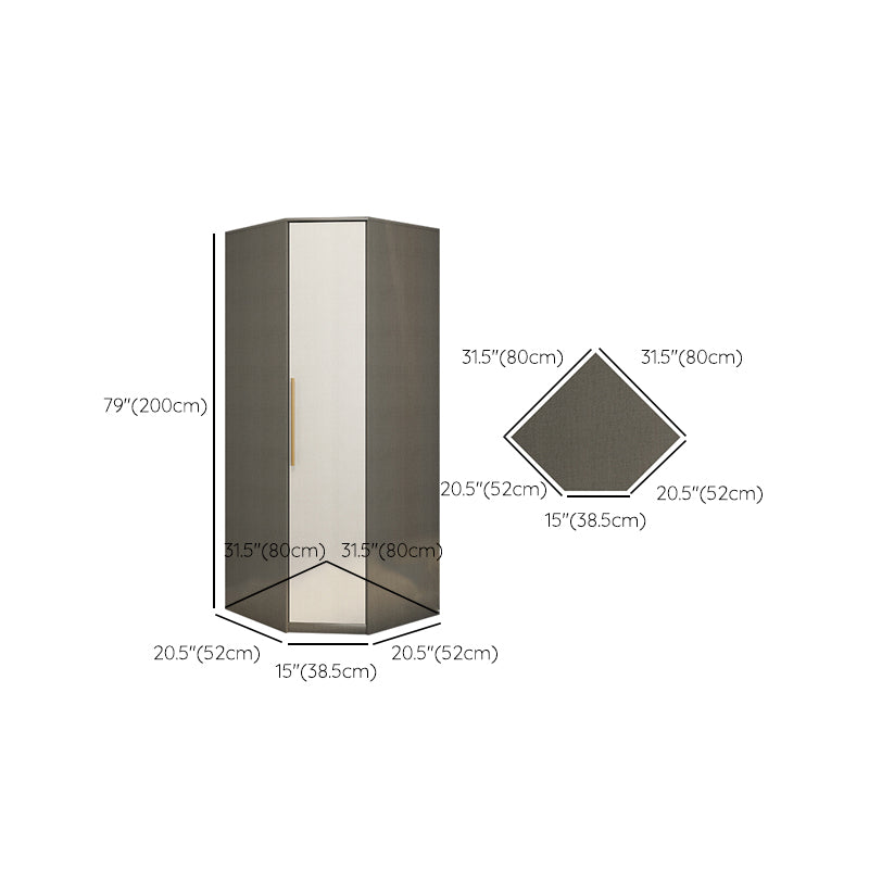 Hinged Wardrobe Armoire Modern Engineered Wood Storage Cabinet