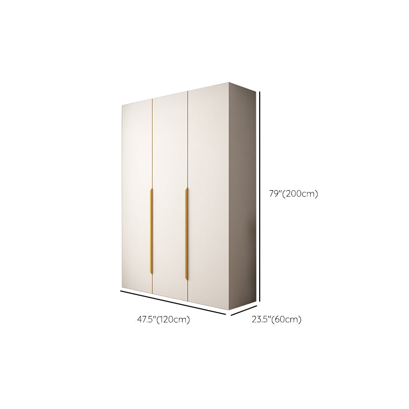 Hinged Wardrobe Closet White Engineered Wood Wardrobe Armoire
