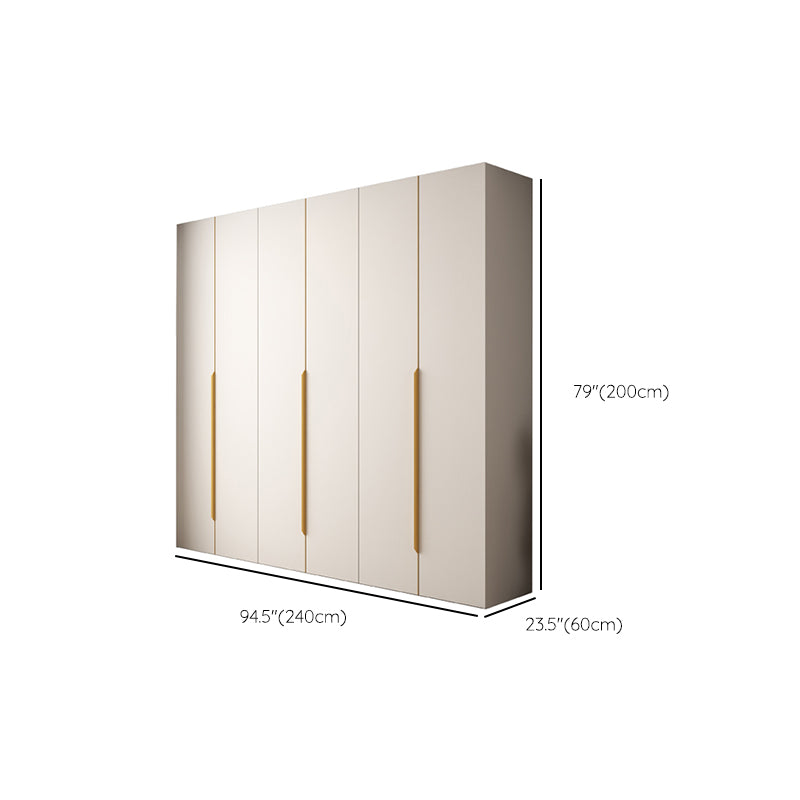 Hinged Wardrobe Closet White Engineered Wood Wardrobe Armoire