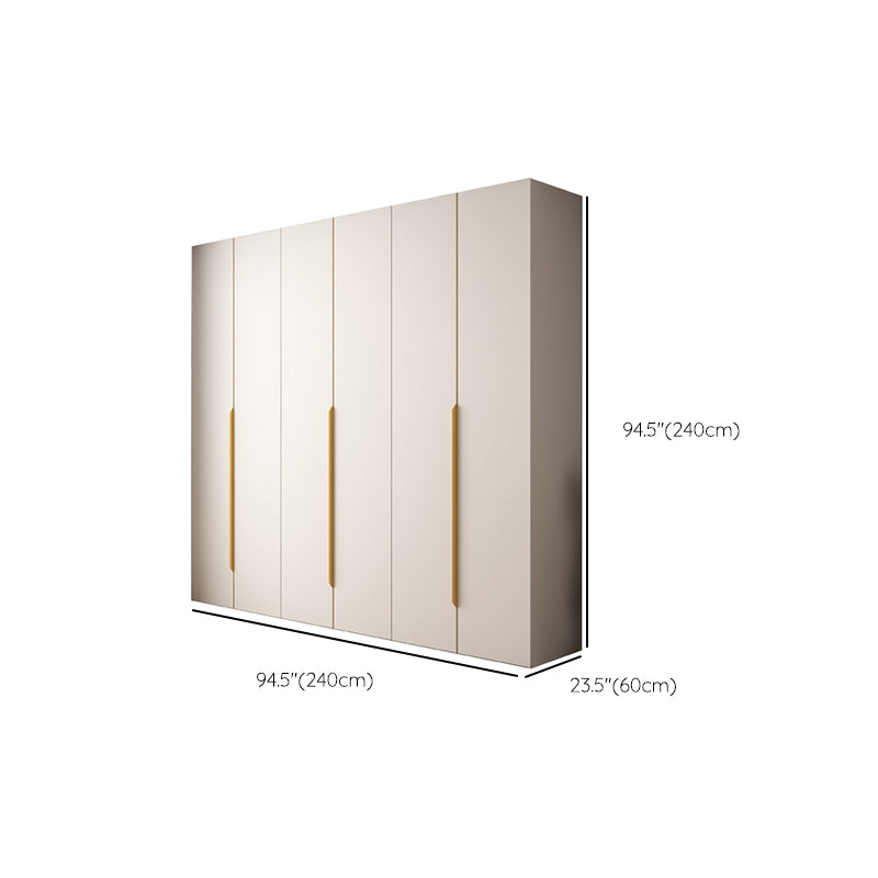 Hinged Wardrobe Closet White Engineered Wood Wardrobe Armoire