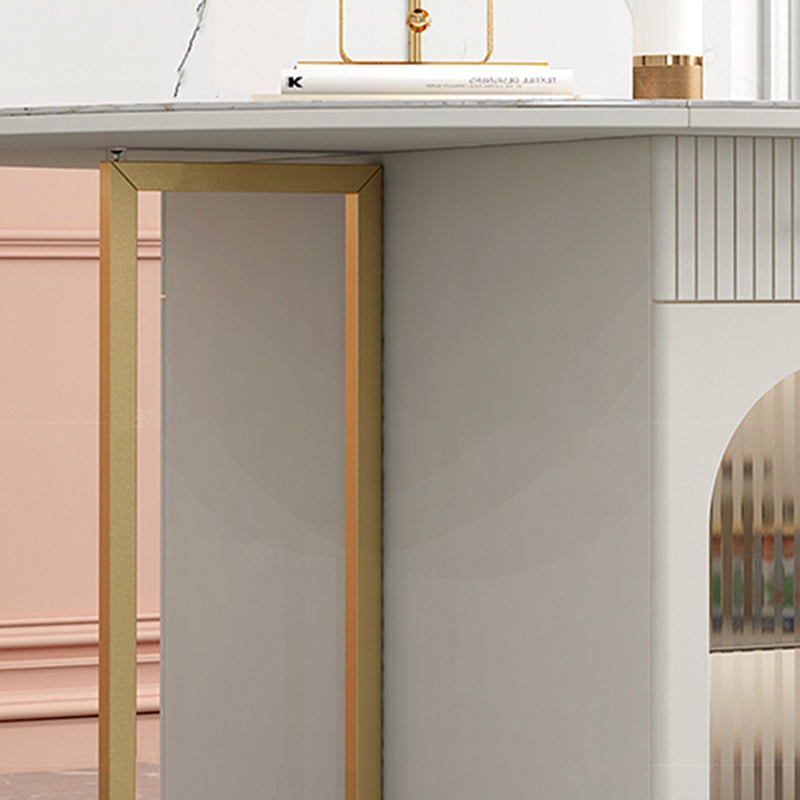 Modern Dining Set 1/3/7 Pcs Sintered Stone Folding Table with Upholstered Chairs