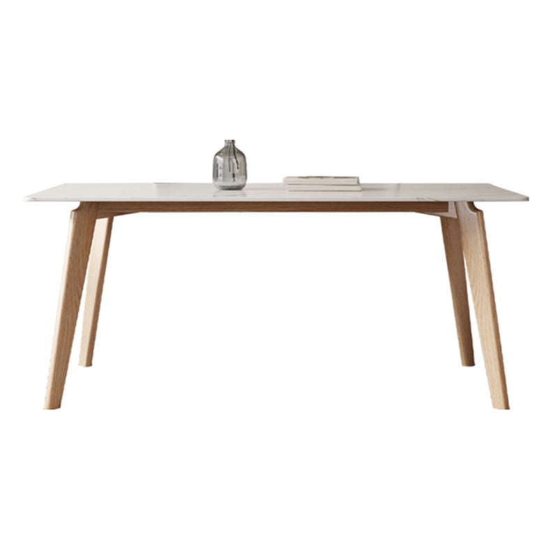 Contemporary Style 1/4/5 Pieces Dining Chairs Set Rectangle Stone Furniture in White