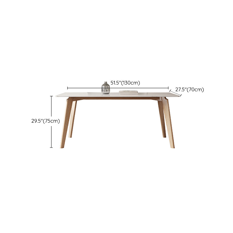 Contemporary Style 1/4/5 Pieces Dining Chairs Set Rectangle Stone Furniture in White