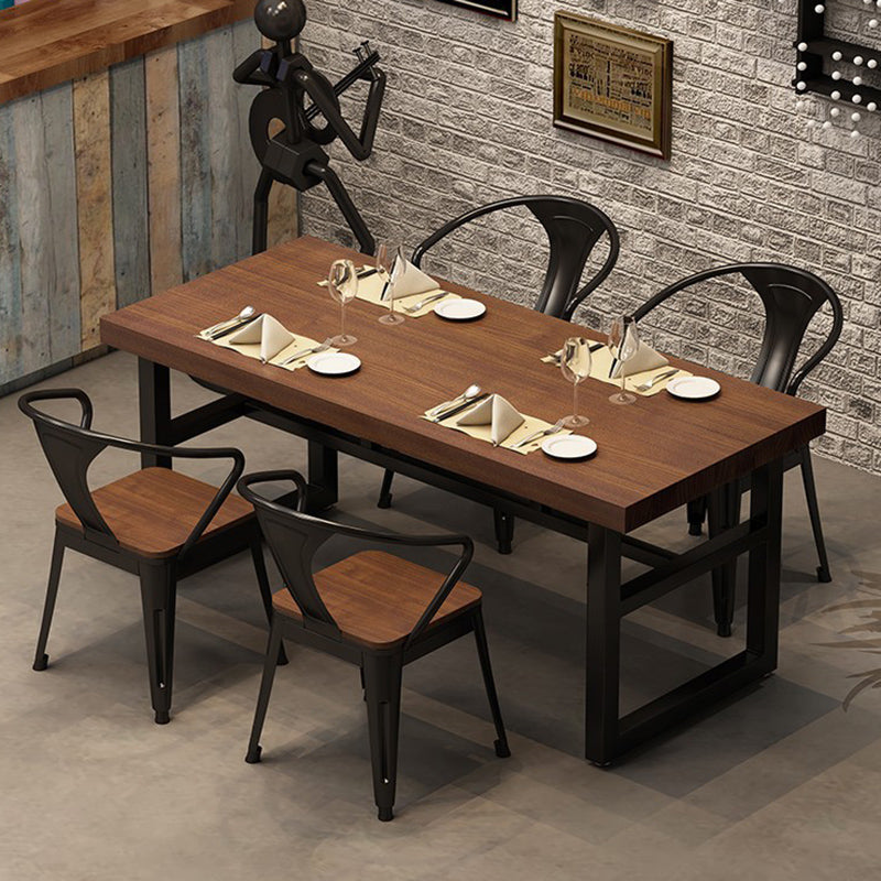 Industrial 1/3/5/7 Pieces Dining Set Rectangle Pine Wood Dining Table for Cafe