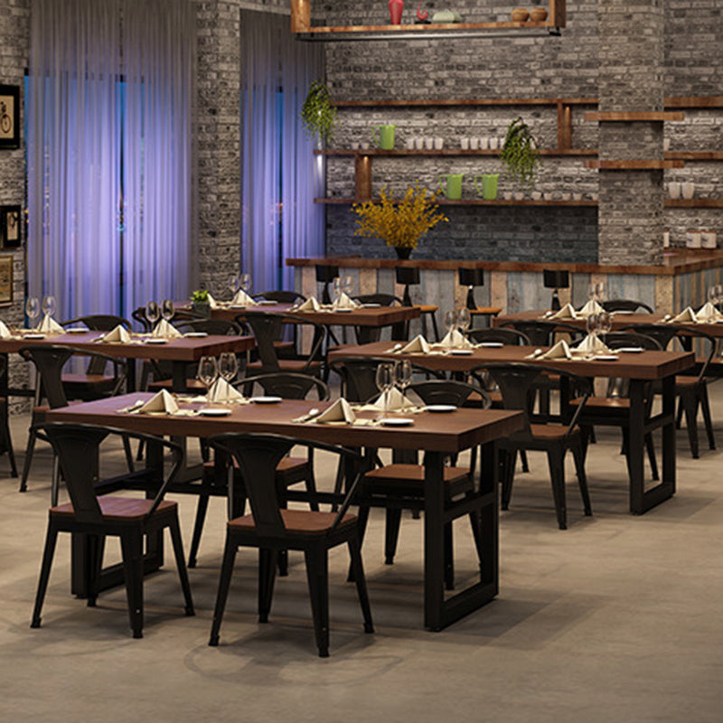 Industrial 1/3/5/7 Pieces Dining Set Rectangle Pine Wood Dining Table for Cafe