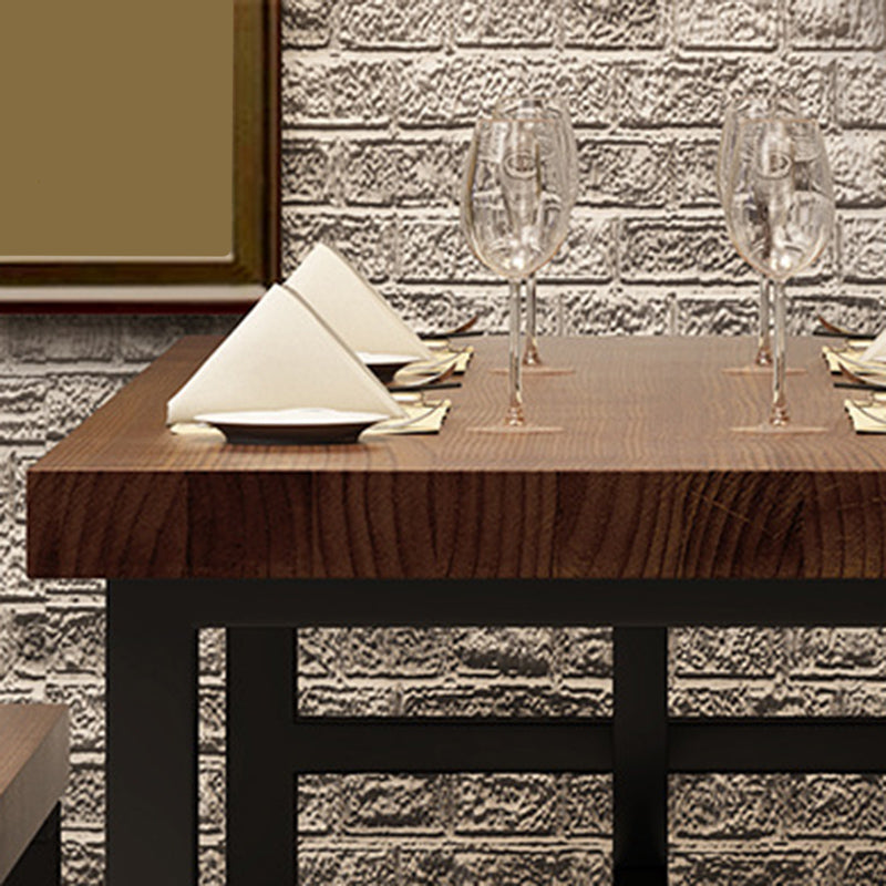 Industrial 1/3/5/7 Pieces Dining Set Rectangle Pine Wood Dining Table for Cafe