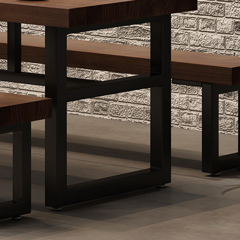 Industrial 1/3/5/7 Pieces Dining Set Rectangle Pine Wood Dining Table for Cafe