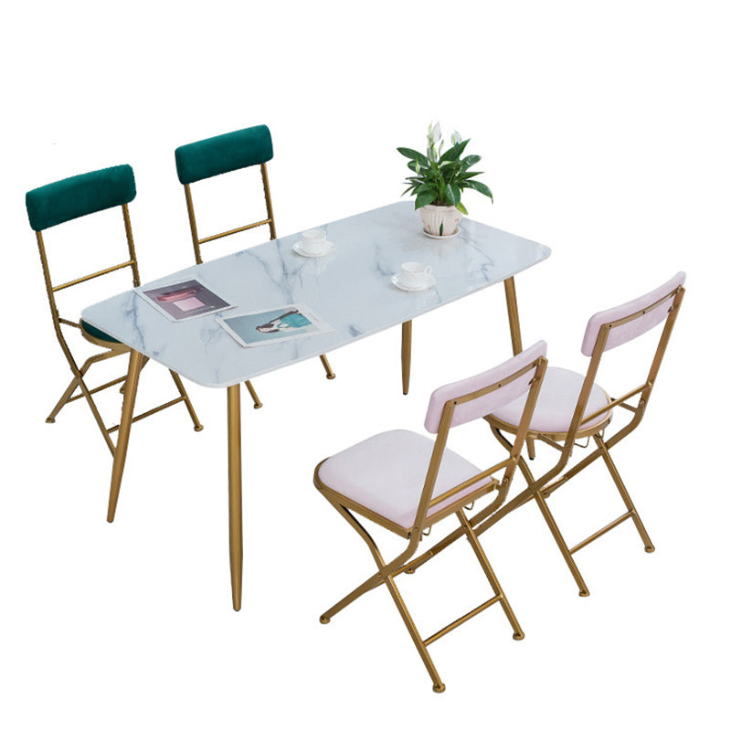 1/5 Pieces Nordic Dining Set Rectangle Stone Dining Table for Dining Room