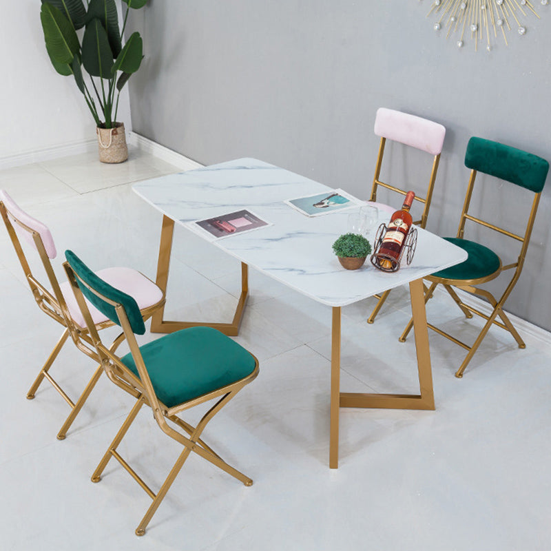 1/5 Pieces Nordic Dining Set Rectangle Stone Dining Table for Dining Room