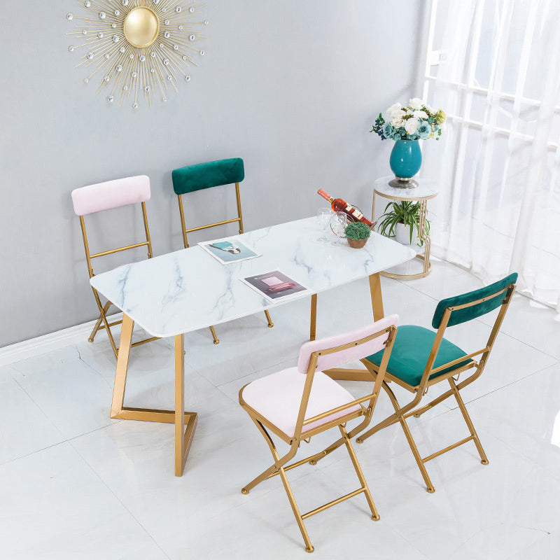 1/5 Pieces Nordic Dining Set Rectangle Stone Dining Table for Dining Room