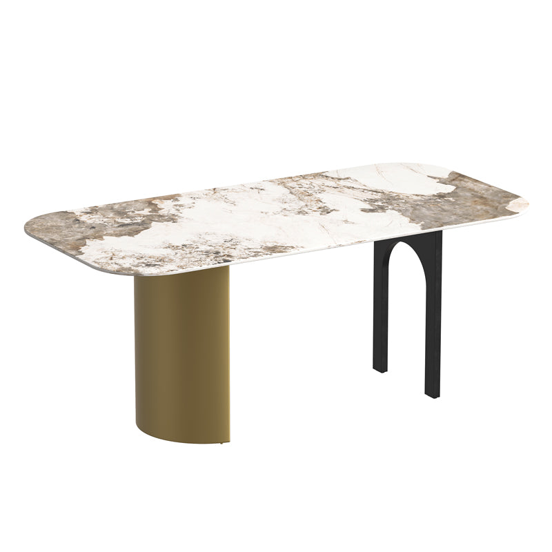 Glam 1/4/5/6/7 Pieces Dining Set Rectangle Stone Dining Table for Dining Room