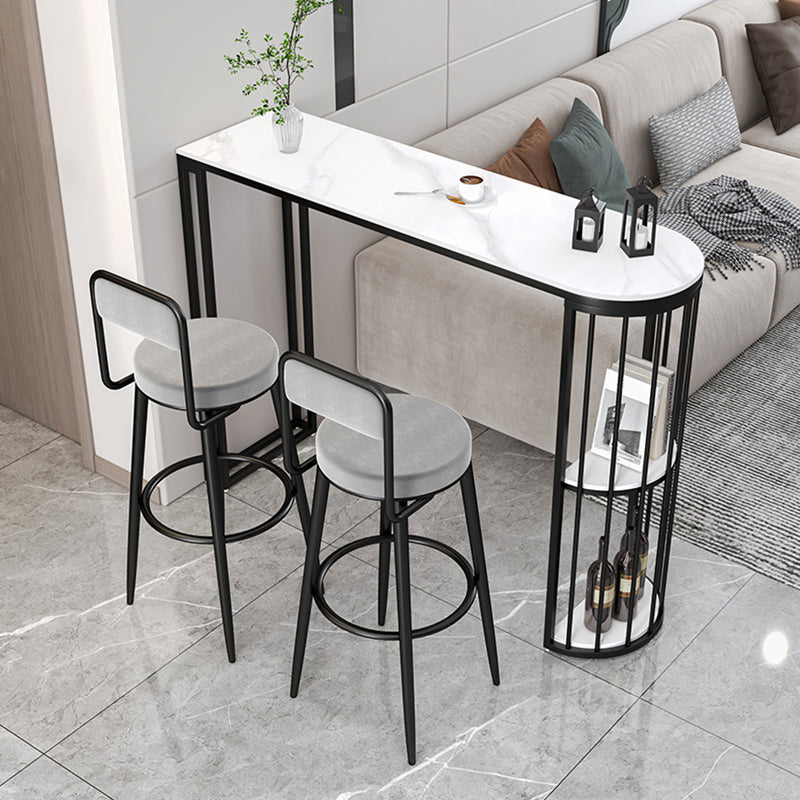 Modern 1/2/3 Pieces Bar Table Set Stone Counter Table with Stools for Living Room