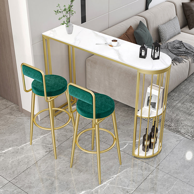 Modern 1/2/3 Pieces Bar Table Set Stone Counter Table with Stools for Living Room