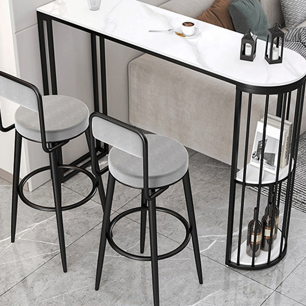 Modern 1/2/3 Pieces Bar Table Set Stone Counter Table with Stools for Living Room