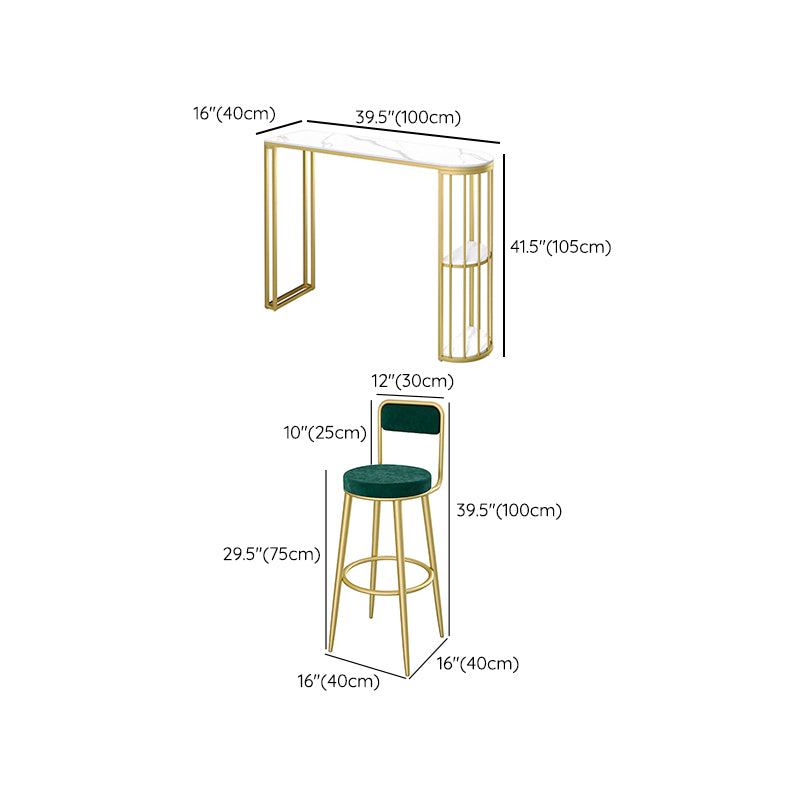 Modern 1/2/3 Pieces Bar Table Set Stone Counter Table with Stools for Living Room