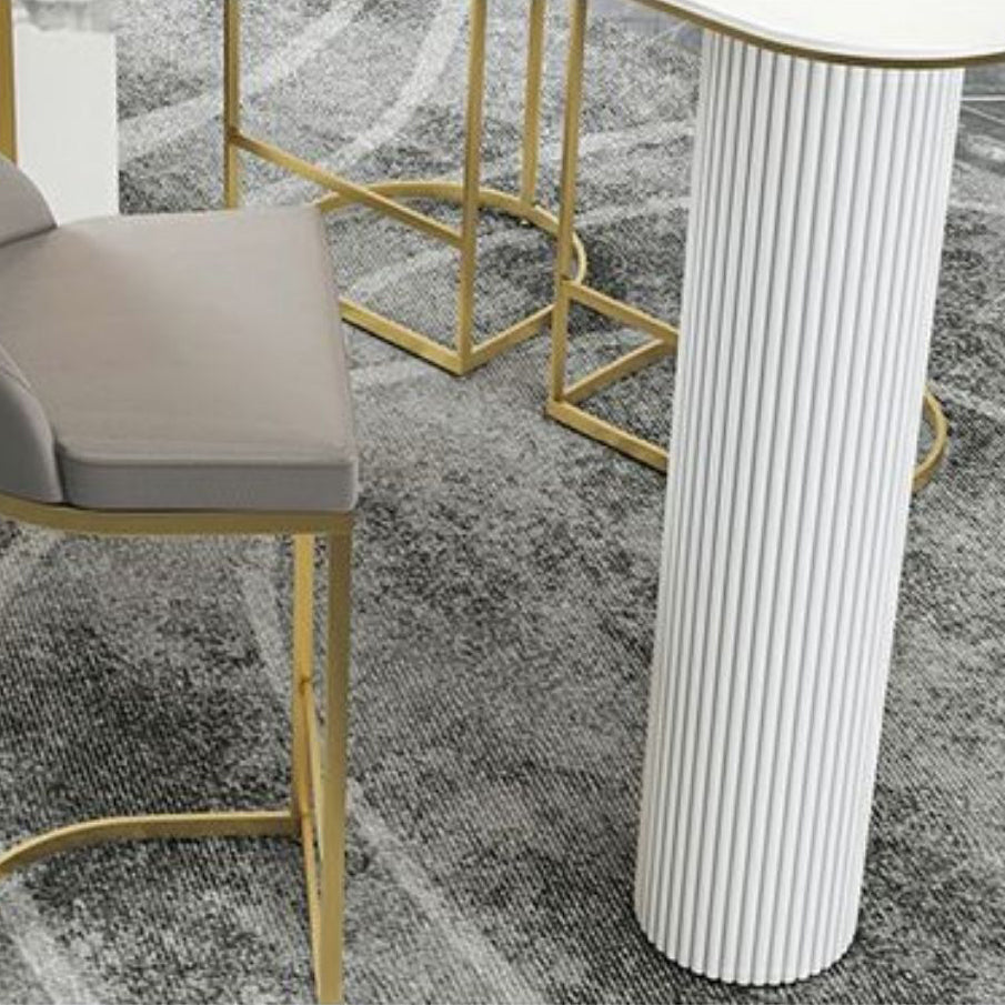 Modern 1/2/5 Pieces Bar Table Set Stone Counter Table with High Stools for Cafe