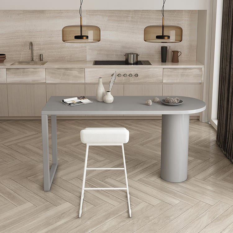 Industrial Indoor Bar Table Set 1/2 Pcs Solid Wood Bar Table with Upholstered Stools