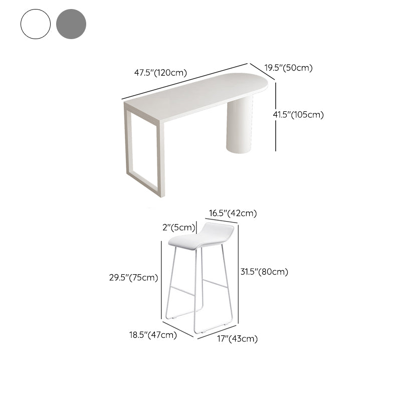 Industrial Indoor Bar Table Set 1/2 Pcs Solid Wood Bar Table with Upholstered Stools