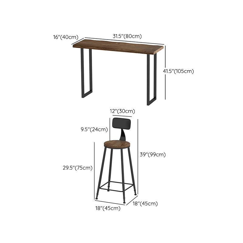 Solid Wood Counter Set Contemporary 1/3 Pieces Counter Height Set