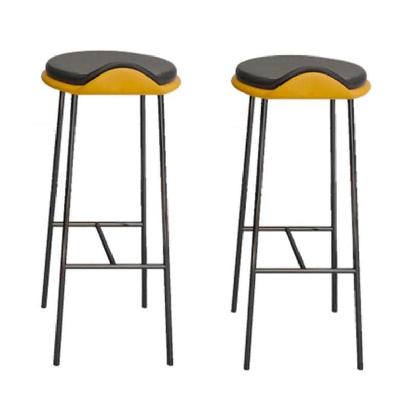 Industrial Counter Height Set 1/2/3 Pcs Stone and Leather Bar Table with Backless Stools