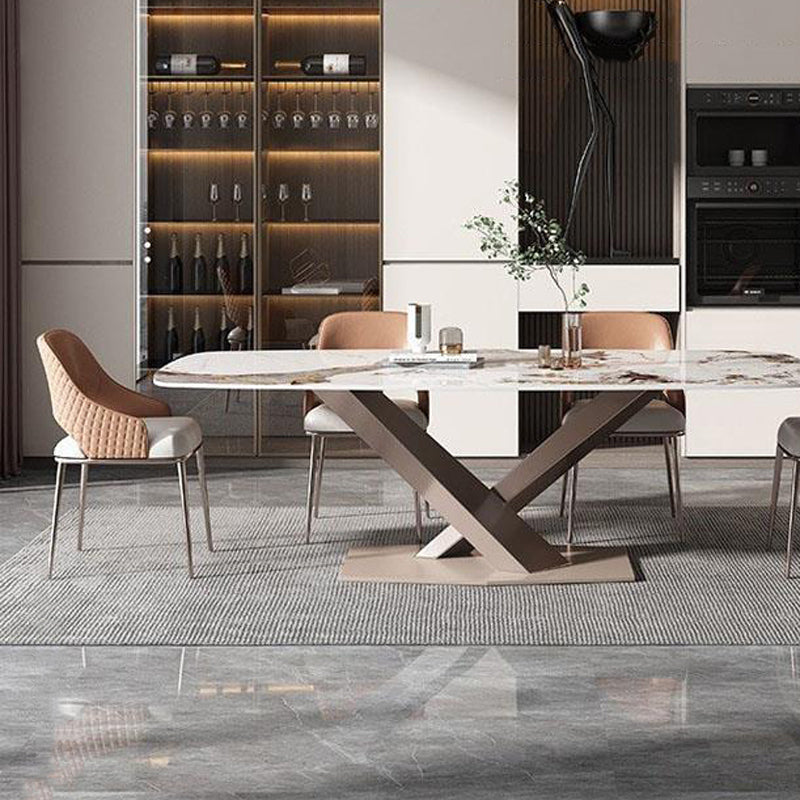 Glam Kitchen Dining Chair Metal Legs Open Back Dining Arm Chair