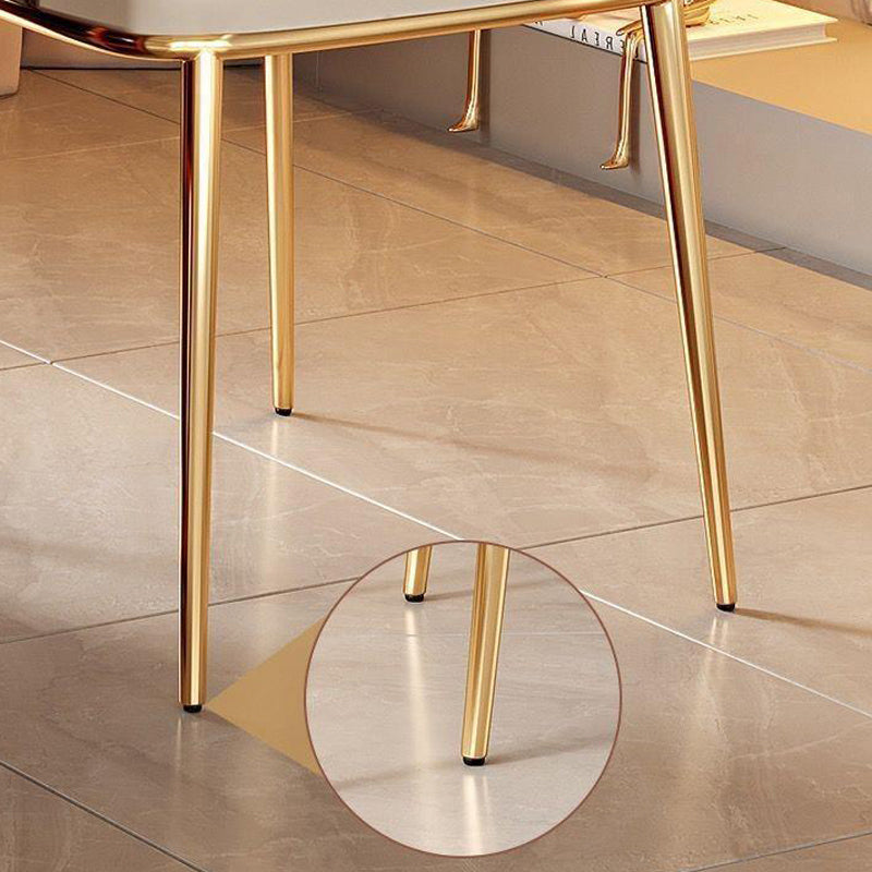 Glam Kitchen Dining Chair Metal Legs Open Back Dining Arm Chair