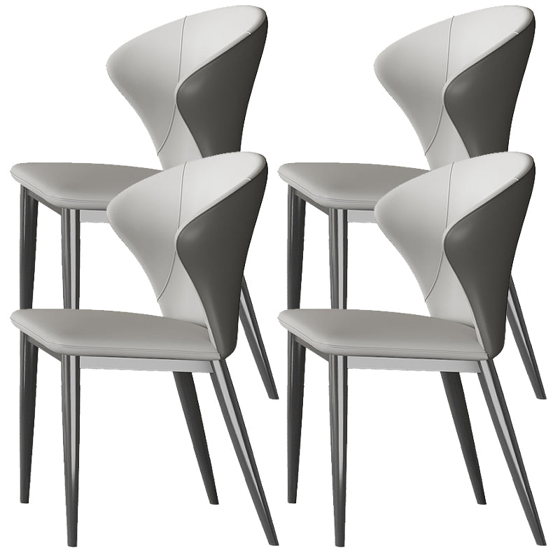 Kitchen Contemporary Side Chair Gray Legs Wingback Dining Chair