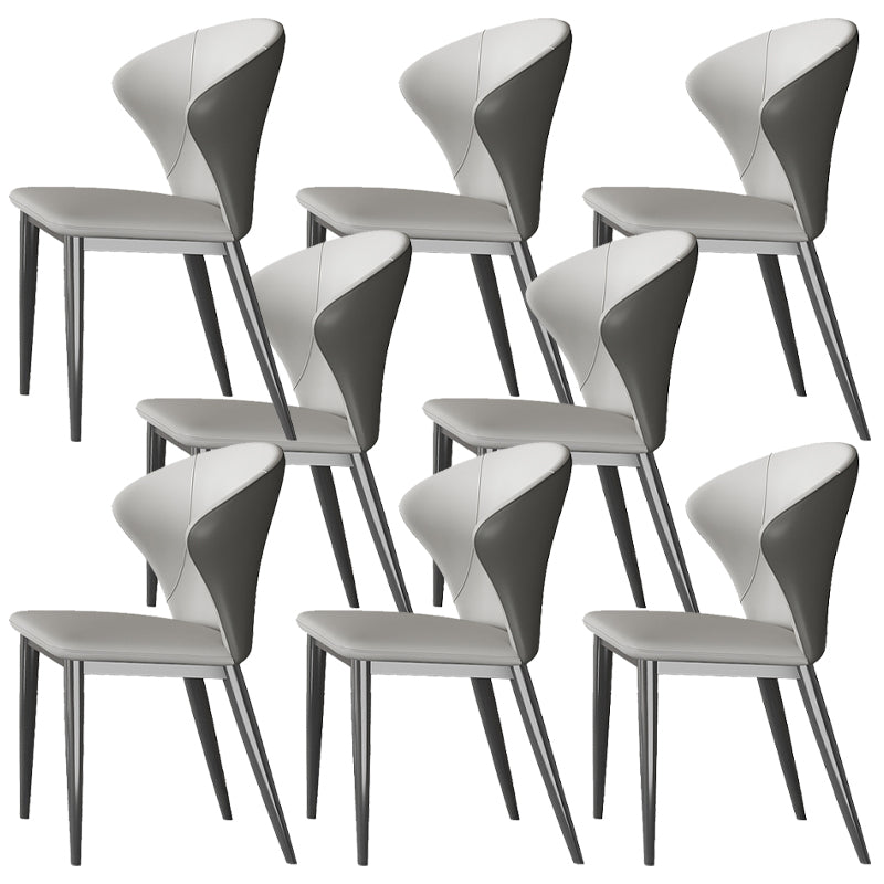 Kitchen Contemporary Side Chair Gray Legs Wingback Dining Chair