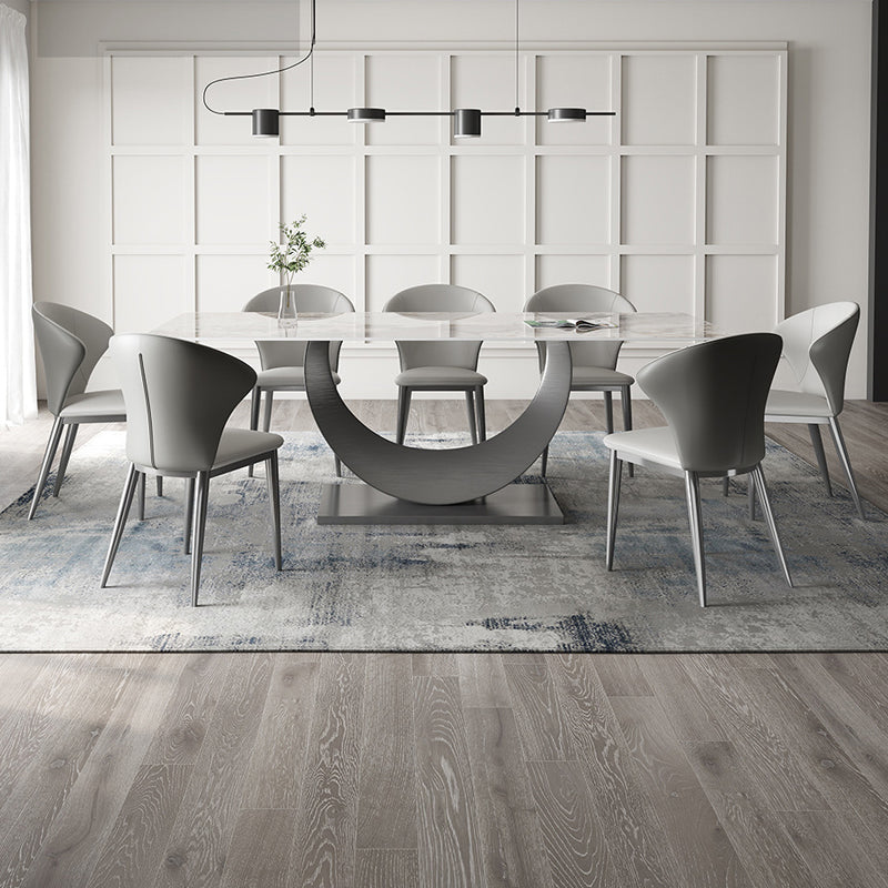 Kitchen Contemporary Side Chair Gray Legs Wingback Dining Chair