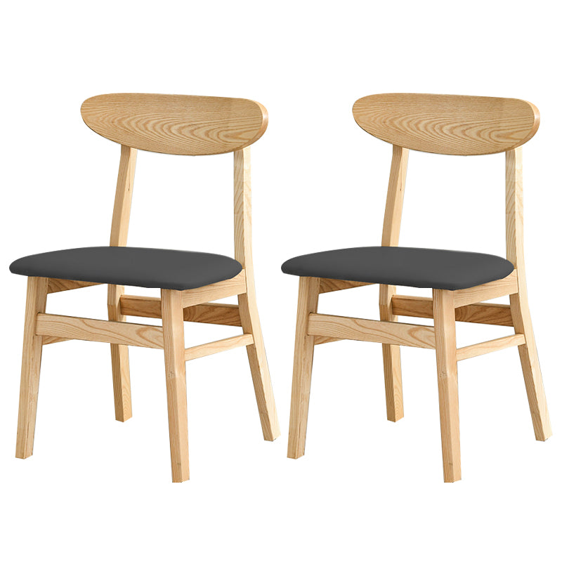 Open Back Dining Side Chair Contemporary Solid Wood Dining Chair