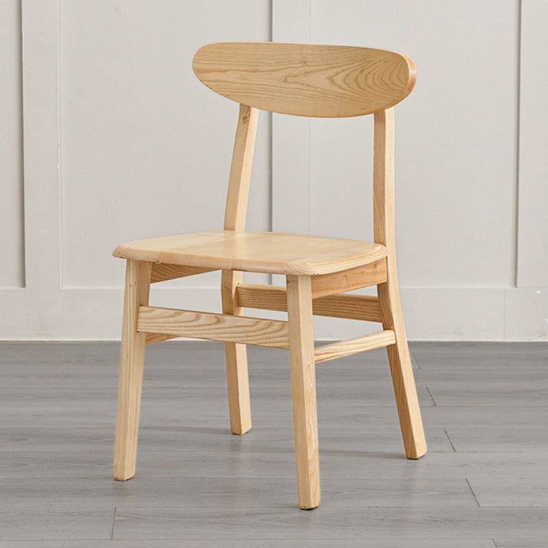 Open Back Dining Side Chair Contemporary Solid Wood Dining Chair