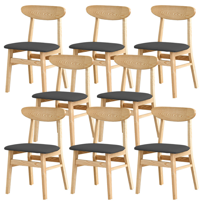 Open Back Dining Side Chair Contemporary Solid Wood Dining Chair